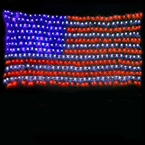 아메리칸 깃발 라이트 420 슈퍼 브라이트 Leds, KAZOKU 방수 Led 깃발 Net 라이트 of The 미국 마당, 가든 장식, 페스티벌, 홀리데이, 파티 장식, 크리스마스 데코,장식