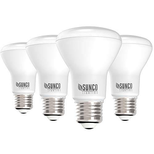 Sunco Lighting 4 팩 BR20 LED 전구, 7W=50W, 밝기조절가능, 2700K 소프트 화이트, E26 베이스, 플러드 라이트 가정용 or 오피스 스페이스 - UL&  에너지 스타