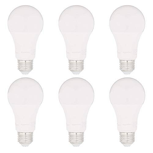 Amazon Basics 100W 호환, 일광, 밝기조절가능, 10, 000 시간 라이프타임, A19 LED 라이트 전구 | 6-Pack