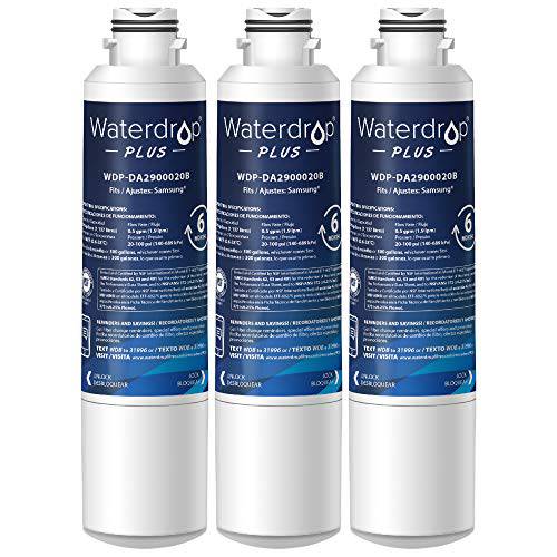 Waterdrop  플러스 DA29-00020B 냉장고 용수필터, 물 필터, 정수 필터, 교체용 삼성 DA29-00020B, DA29-00020A, HAF-CIN/ Exp, 46-9101, NSF 401& 53& 42 인증된, 3 팩