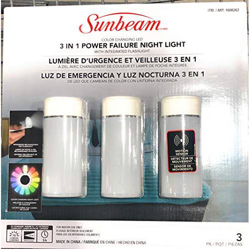 Sunbeam 3 in 1 파워 Failure 취침등, 나이트 스탠드, 무드등