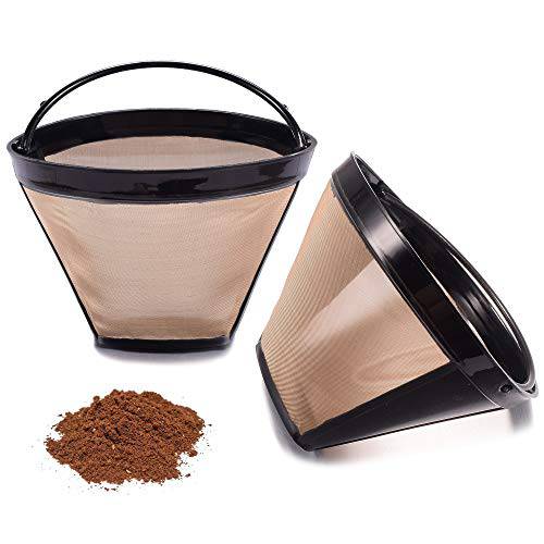 리유저블,재사용 No.4 콘 커피머신, 커피 캡슐 머신, 커피 메이커 필터 닌자 커피 바 브루어 교체용 영구 바스킷 필터 (2 커피 필터)