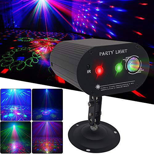 디스코 DJ 라이트S 파티 라이트S 레이저 라이트+ LED 라이트 2 in 1 사운드 센서  리모컨 다양한 패턴 프로젝터 이펙트 KTV 바 클럽 생일 파티,모임 크리스마스 홀리데이
