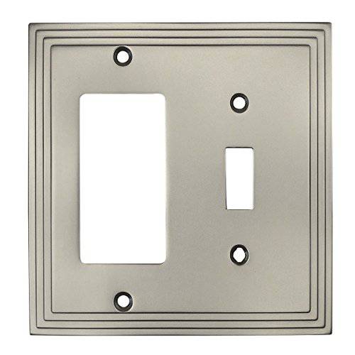 Cosmas 25077-SN 세틴 니켈 싱글 토글/ GFI 데코라 로커 콤보 벽면 스위치 플레이트 Switchplate 커버