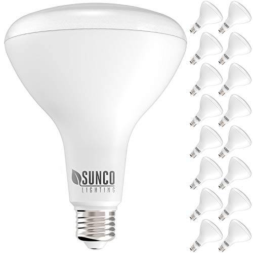 Sunco Lighting 16 팩 BR40 LED 전구, 17W=100W, 밝기조절가능, 3000K 따뜻한 화이트, 1400 LM, E26 베이스, 플러드 라이트 가정용 or 오피스 스페이스 - UL&  에너지 스타