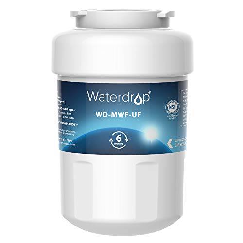 Waterdrop MWF Ultra-Filtration 냉장고 용수필터, 물 필터, 정수 필터, 호환가능한 GE 스마트 워터 MWF, MWFINT, MWFP, MWFA, GWF, HDX FMG-1, GSE25GSHECSS, WFC1201, RWF1060