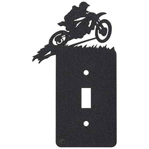 크로스 Off-Road 먼지 자전거 토글 라이트 스위치 벽면 플레이트 (싱글 토글, 블랙)