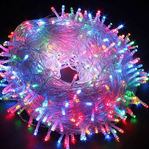 LED 스트링 라이트 페어리 반짝거리는 장식용 라이트 200 LED 65.6 Feet 멀티 플래시 모드 컨트롤러 Kid’s 침실, 웨딩, 크리스마스 트리, 페스티벌 파티, 가든, 파티오,발코니 (Colorful)