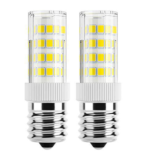 DiCUNO E17 LED 전구, 기구 전구, 전자레인지 오븐, 스토브톱 라이트, 4W 400lm, 일광 화이트 6000K, Non-dimmable 40w 호환 교체용 백열등 전구, 2-Pack
