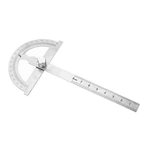 Yosoo Health 기어 0-180 도 앵글 각도기, 스테인레스 스틸 라운드 헤드 각도기 Goniometer, 앵글 파인더 게이지 측정 Tool(80120mm)