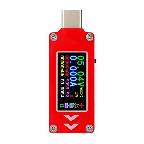 USB 파워 미터, 디스플레이 컬러 USB 멀티미터,전기,전압계,측정 테스터 Multi-Function Type-C PD 전류계 탐지기 전압계 3C 디지털 Products