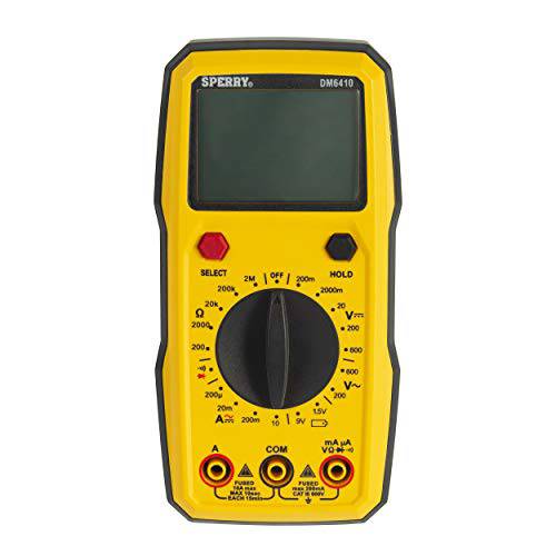 Sperry 악기 DM6410 8 기능 디지털 멀티미터,전기,전압계,측정, 600V AC/ 1000V DC, Yellow