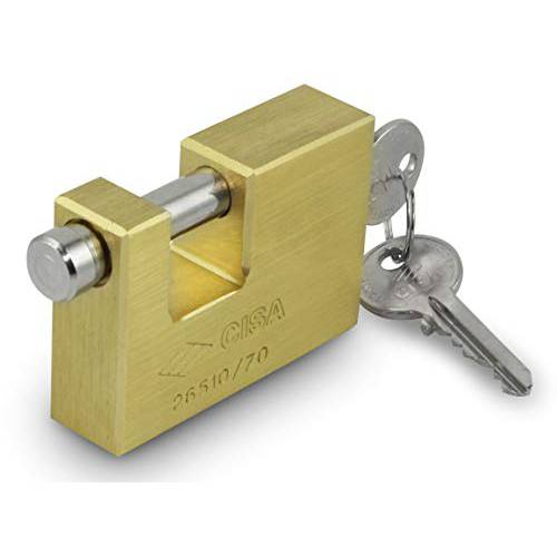 CISA 솔리드 모노블록 맹꽁이자물쇠,통자물쇠,자물쇠 황동 잠금/ Candado Monobloque Anticizalla 2-3/ 4 (70mm)