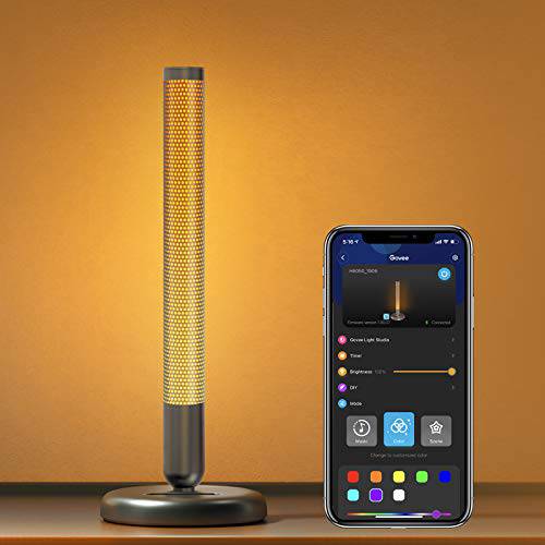 Govee 스마트 LED Bedside 램프, RGBWW 밝기조절가능 분위기 라이트 Works 알렉사, 구글 어시스턴트, 어플 and 터치 버튼 컨트롤, 은은한 라이트닝 20 신 모드 침실, 날짜