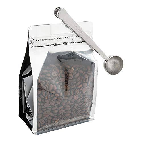 Restpresso 1 tbsp. 스테인레스 스틸 커피/ 측정 스쿱 - 백 클립 - 1 count 박스 - Restaurantware