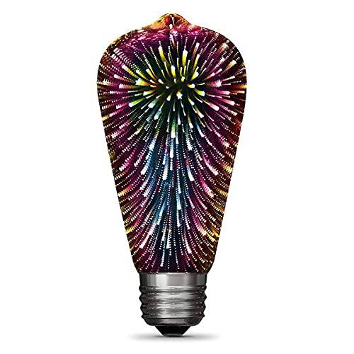 불꽃 라이트 전구, 장식용 3D LED 전구, 4W, 스테인드 글래스 라이트 전구, 스타 광택 장식, 사용 홀리데이 크리스마스 Decoration，Multicolor(Strip)