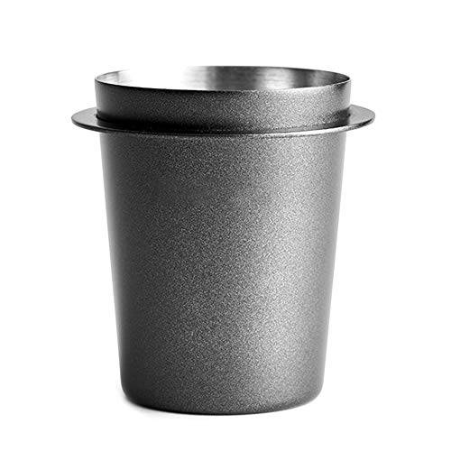 GIFZES 도우징 컵, 스테인레스 스틸 커피 도우징 컵 파우더 공급기 부품,파트 58mm 에스프레소,커피 머신 DIY 툴 (블랙)