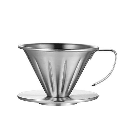 MERMOO YILAN Pour Over 커피 드리퍼 스테인레스 스틸 메탈 리유저블,재사용 콘 커피 필터 Slow 브루잉 악세사리 가정용 커피 레스토랑 (S)