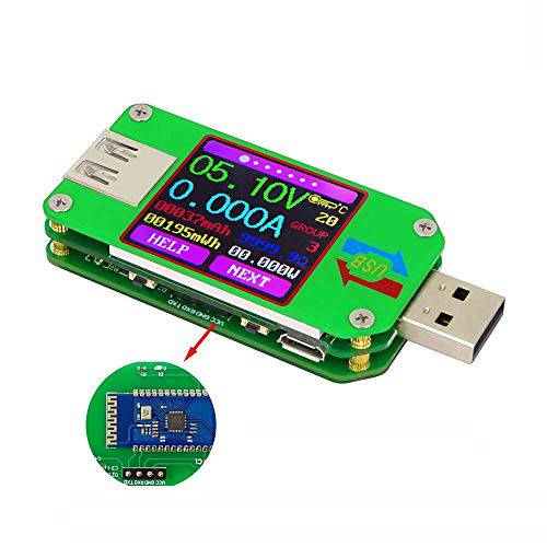 WINGONEER UM24C USB 2.0 파워 미터 테스터 USB 멀티미터,전기,전압계,측정 컬러 LCD 디스플레이 전압 Current 미터 전압계 Amperimetro 배터리 충전 치수, 측정 케이블 저항 블루투스