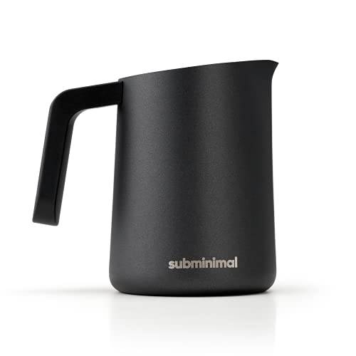 Subminimal FlowTip Jug, 스토브톱 밀크 온열장치 냄비, 밀크 스팀 Jug Barista-Style 커피, 블랙