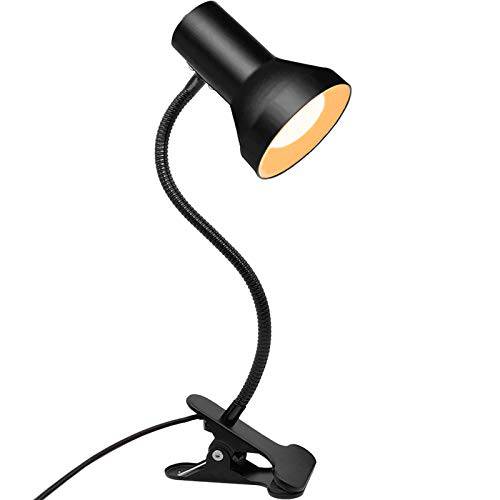 데스크 램프 Eye-Caring 테이블 램프, 360°Rotation 구즈넥 클립 on 램프, 휴대용 독서 북 라이트, 클램프 라이트, Eye-Caring Study 데스크 램프 침실 and 오피스 홈 Lighting-Black