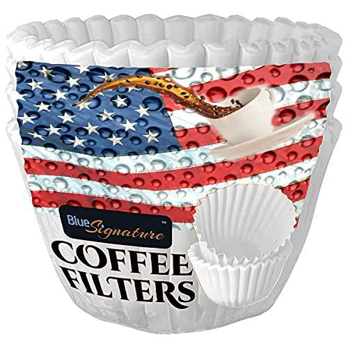 라지 커피 필터 바스킷 -USA made 커피 필터 8-12 컵, 화이트 용지,종이 커피 필터, 300 (3 커피 필터 팩 of 100) 대체 most 커피머신, 커피 캡슐 머신, 커피 메이커 필터, 프리미엄 블루 시그니쳐 커피 필터