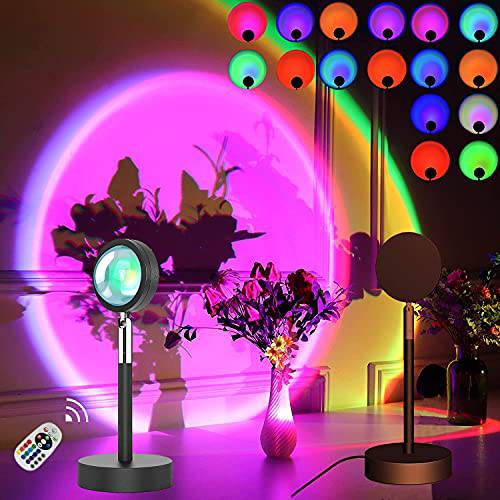 LYJYY 일몰 램프 프로젝터 16 컬러 LED 레인보우 일몰 투사 라이트 리모컨 썬 라이트 사진촬영용/ 셀피/ 홈/ 생활 방/ 침실 장식 USB