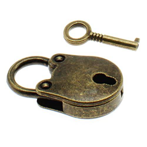 OZXNO 1PCS 빈티지 미니 Bear 맹꽁이자물쇠,통자물쇠,자물쇠 키 잠금 앤틱 스타일 스몰 키 Lock(Bronze)