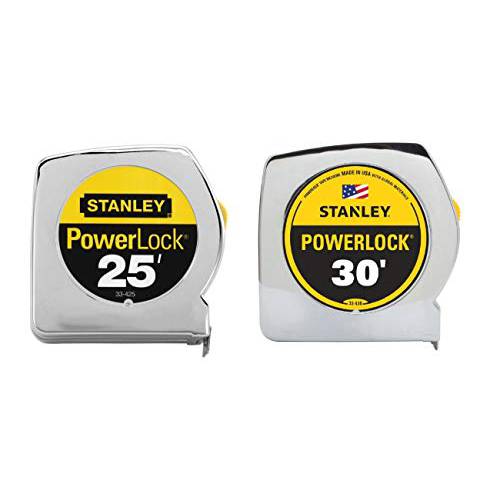 Stanley 33-42530 25ft. and 30ft. Powerlock 테이프 치수, 측정 콤보 팩, 크롬