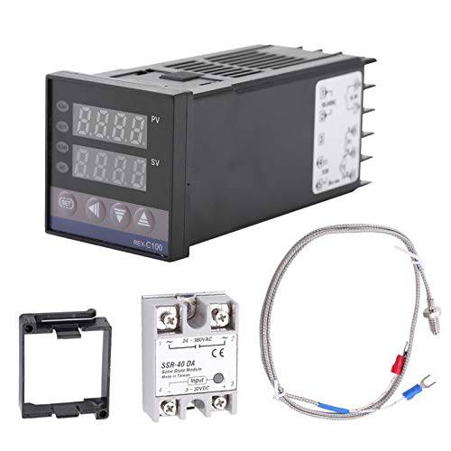 디지털 LED PID 온도 컨트롤러 REX-C100 0℃~1300℃ 온도 컨트롤 스위치 AC110V-240V