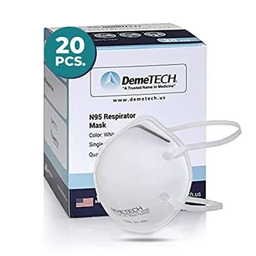 DemeMASK N95 Respirator 컵 스타일 - Made in the USA - 20 Qty
