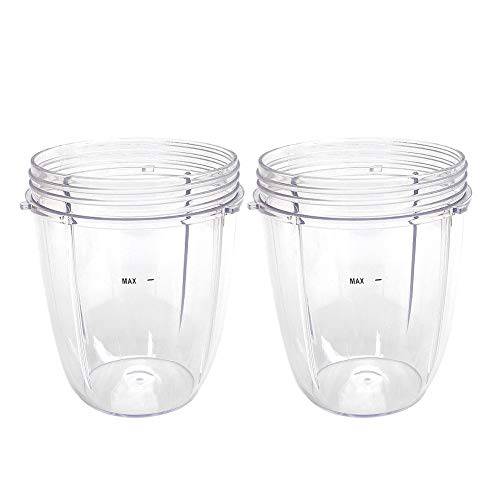 Veterger 교체용 파츠 컵, 호환가능한 NutriBullet 600W and 900W 블렌더 (2 18oz 컵)