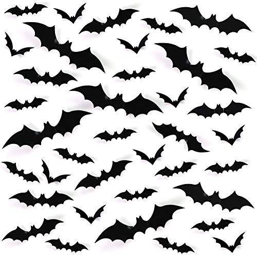 LOVEINUSA 120PCS 3D Bat 스티커, 할로윈 파티 도구 방수 Scary Bat 벽면 데칼,도안 DIY 홈 창문 장식, 탈부착가능 Bat 스티커 실내 아웃도어 할로윈 벽면 데코,장식