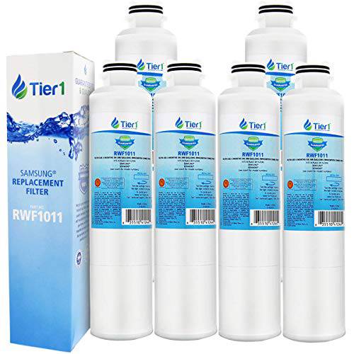 Tier1 냉장고 용수필터, 물 필터, 정수 필터 교체용 삼성 DA29-00020B, DA29-00020A, HAFCIN/ Exp, HAFCIN, 46-9101, DA97-08006A-B -with 센서 카본 미디어 to 감소 음료 워터 Contaminants- 6 팩