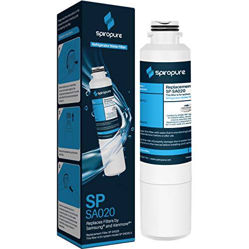 SpiroPure SP-SA020 NSF 인증된 냉장고 용수필터, 물 필터, 정수 필터 교체용 DA29-00020B, HAF-CIN, HAF-CIN-EXP, 9101, DA29-00020A/ B, DA29-00020A, DA97-08006A (1 팩)
