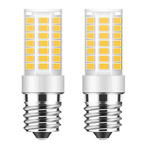 E17 LED 전구 밝기조절가능, 5W 전자레인지 오븐 전구, 따뜻한 화이트 3000K, 40W 할로겐 전구 교체용 전자레인지, Over 스토브 기구, 레인지 후드, E17 중급자용 베이스 (2 팩)
