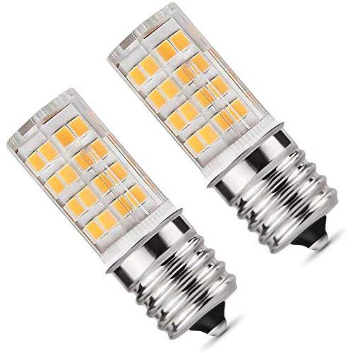 E17 LED 전구, 전자레인지 오븐 라이트 밝기조절가능 5 와트 따뜻한 화이트 3000K 52X2835SMD AC110-130V (팩 of 2)