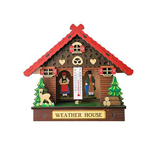 EKDJKK 온도계 벽면 마운트 습도계, 2 in 1 사우나 나무 집 기압계 걸수있는 홈 Decoration(3)