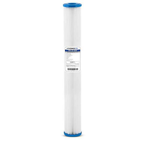 Hydronix SPC-25-2050 범용 Whole 집 침전물 주름을잡은 용수필터, 물 필터, 정수 필터, 세척가능 and 리유저블,재사용, 2.5 x 20 - 50 micron