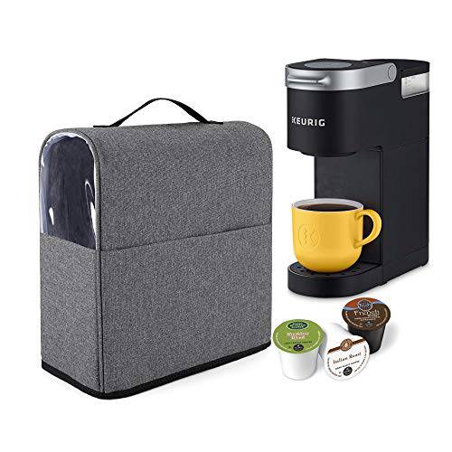 CURMIO 커피머신, 커피 캡슐 머신, 커피 메이커 먼지 커버 호환가능한 Keurig K-Mini and K-Mini 플러스, 커피 제작 머신 커버 포켓 K 컵, 커버 Only