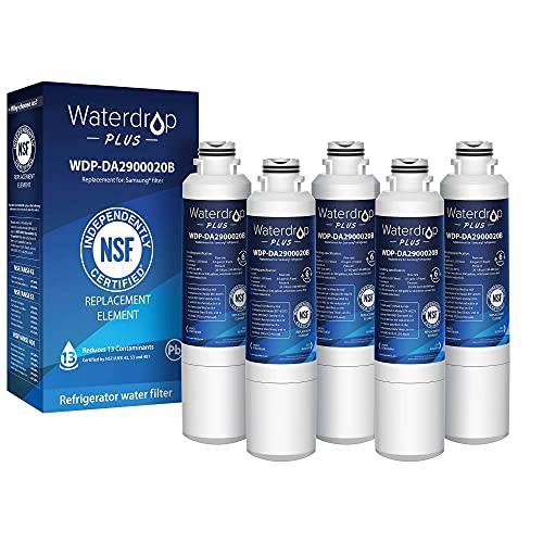 Waterdrop 플러스 DA29-00020B NSF 401& 53& 42 인증된 냉장고 용수필터, 물 필터, 정수 필터, 교체용 삼성 DA29-00020B, DA29-00020A, HAF-CIN/ Exp, DA29-00020B-1, 5 팩, 패키지 May Vary