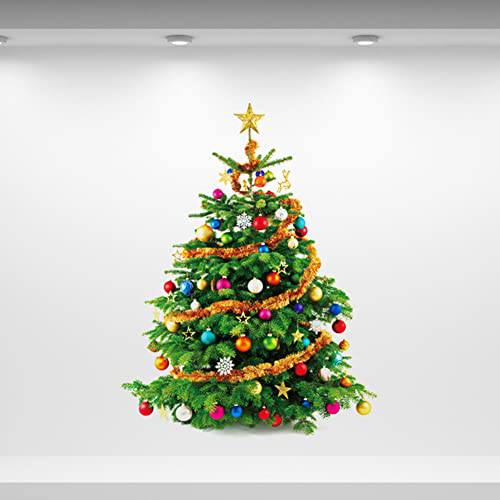 메리 크리스마스트리 스티커 벨 장식 벽면 데칼 크리스마스 Shop 창문 스티커 메리 크리스마스 도어 23.6x17.7