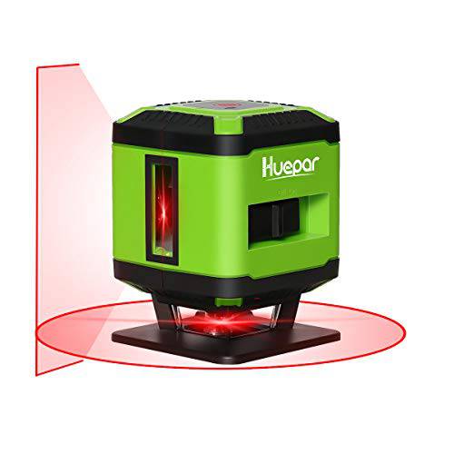레이저 사각 레벨 타일 부설 - Huepar FL360R 바닥 레이저, 설치 타일, 바닥 조정, 벽지,시트지 360-Degree 수평 라인 130-Degree 버티컬 라인 Line-Switching 모드