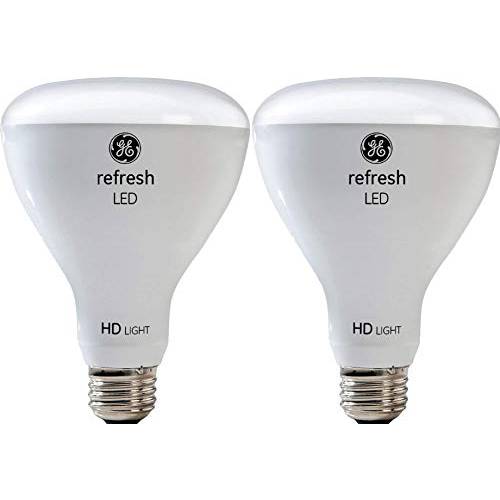 GE Refresh HD BR30 LED 라이트 전구, 65-Watt 교체용, 일광, 2-Pack