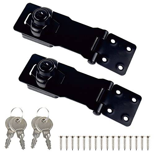 2PCS 4 인치 키,열쇠 걸쇠 잠금 트위스트 노브 키,열쇠 잠금 걸쇠 2 키 and 마운팅 스크류 스몰 문 매트, 트렁크스, 보관함, 캐비넷 노브 Lock(Black, Each 2 키)