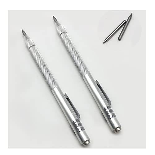 알루미늄 Etching 조각 펜, 텅스텐 카바이드 팁 Scriber 클립 and 자석 2 pack，Extra 2 프리 교체용 팁 Included.（2 of 팩）