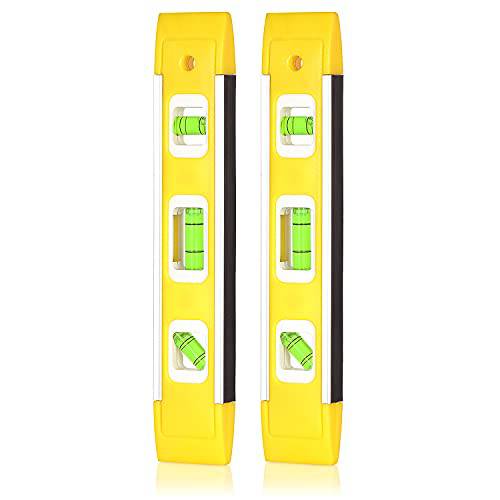 2 PCS 수뢰 레벨, 9 인치 기포 레벨 Measuring(yellow+ Yellow)