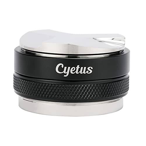CYETUS 51mm 커피 분배기 and 탬퍼, 듀얼 헤드 커피 레벨러 Fits 51mm CYETUS 포터필터, 프로페셔널 조절가능 Depth 에스프레소,커피 핸드 탬퍼 (51mm)