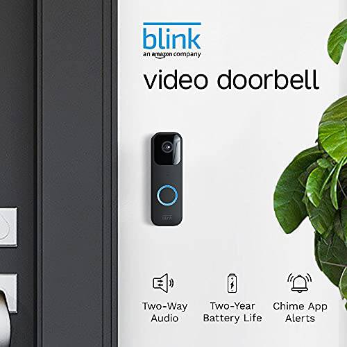 Introducing Blink 비디오 초인종+ 2 아웃도어 카메라 시스템 동기화 모듈 2 | Two-way 오디오, HD 비디오, 모션 and 차임,차임벨 어플 알림 and 알렉사 Enabled  유선 or wire-free (블랙)