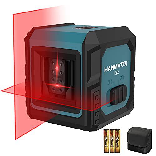 HANAMATEK 레이저 레벨 레드 빔 크로스 라인 레이저 Self-Leveling, 버티컬 and 수평 라인 LV2